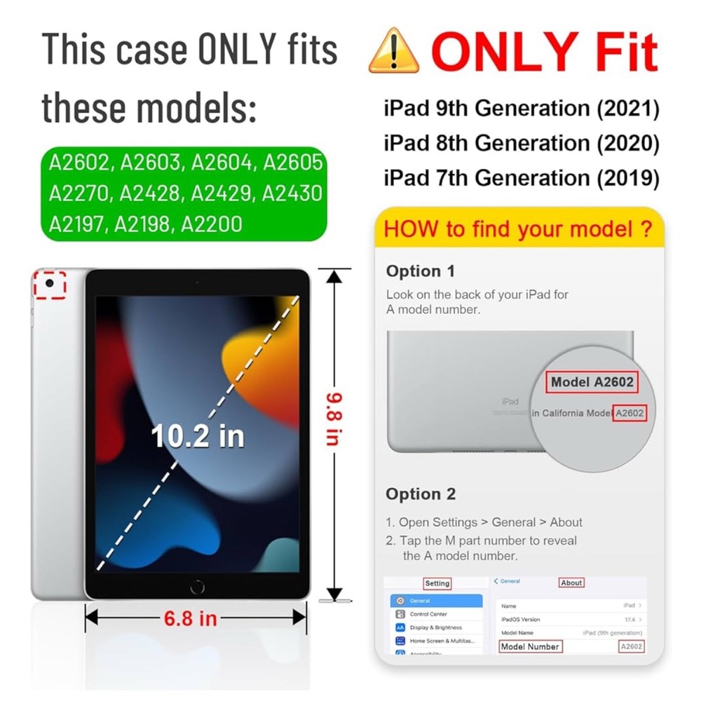 Rotating Case for iPad 9th, 8th, 7th Generation 10.2 Inch - Picture 7 of 12